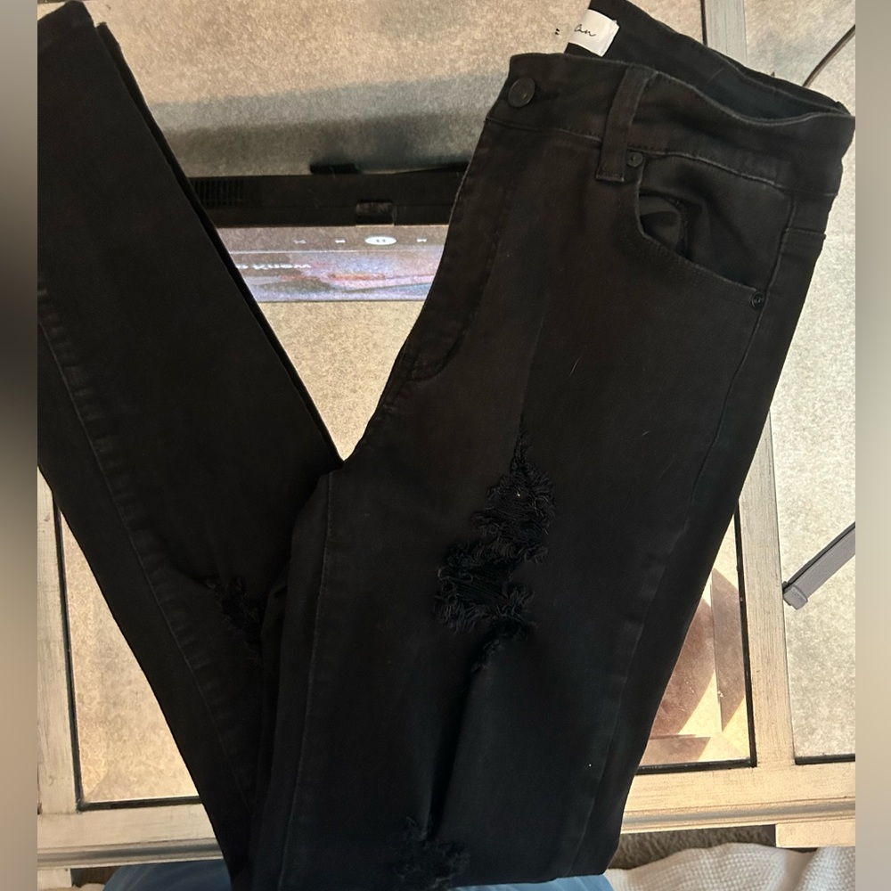 Kancan Distressed Black Jeans